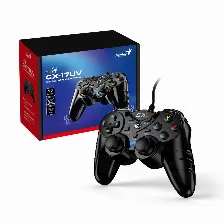 Control Genius Max Fire Gx-17uv, Usb, 17 Botones, Doble Vibracion, Pc/ Ps3, Negro