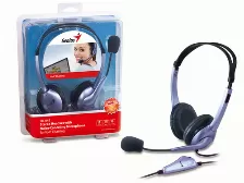 Diadema Con Microfono Genius Hs-04s, Alambrica, 2mts, 3.5mm, Azul