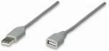 Cable Extension Usb Manhattan A Macho-a Hembra, 3.0mts, Gris