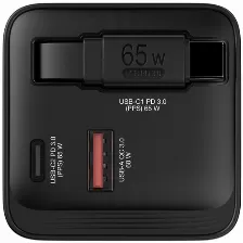 Cargador Verbatim, 65w, 2x Usb-c, 1x Usb-a, Carga Rapida, 100v-240v, Negro