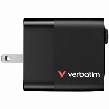 Cargador Verbatim, 65w, 2x Usb-c, 1x Usb-a, Carga Rapida, 100v-240v, Negro
