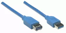 Extensor Manhattan 322447 3 M, Usb A A Usb A, Macho/hembra, 5000 Mbit/s, Azul