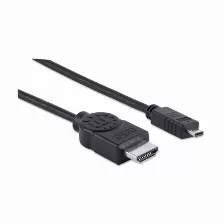 Cable Hdmi Manhattan 2m Hdmi, 2 M, Hdmi Micro-hdmi, Macho/macho, Negro (324427)