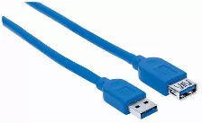 Extensor Manhattan 325394 1 M, Usb A A Usb A, Macho/hembra, 5000 Mbit/s, Azul