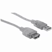 Cable Manhattan Extensión De Alta Velocidad Usb 2.0, Usb A Macho - Usb A Hembra, 4.5 Metros, (340502) Plateado