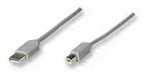 Cable Manhattan Usb A Macho - Usb B Macho, 4.5 Metros, Gris
