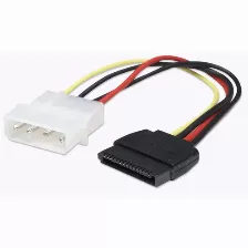 Cable De Corriente Manhattan Molex 4 Pines A Sata 15 Pines, 16cm