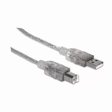 Cable Usb Manhattan Usb A A Usb B, 480 Mbit/s, Plata