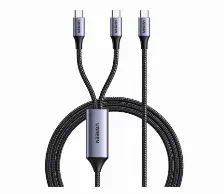 Cable Usb Tipo Y Ugreen, Carga Ultra Rapida 100w, Usb-c A 2xusb C, 100w, Negro, Gris