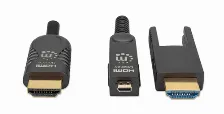 Cable Optico Activo Hdmi Tipo A Manhattan Desmontable, 20 M, 4k@60hz Uhd, Hdmi Tipo D Micro, 18 Gbit/s, Canal De Retorno De Audio Arc, Negro