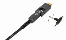 Cable Optico Activo Hdmi Tipo A Manhattan Desmontable, 20 M, 4k@60hz Uhd, Hdmi Tipo D Micro, 18 Gbit/s, Canal De Retorno De Audio Arc, Negro