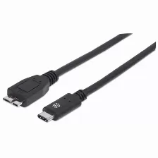 Cable Usb Manhattan Cable Para Dispositivos Usb-c De Súpervelocidad+ Usb C A Micro-usb B, 10000 Mbit/s, Negro