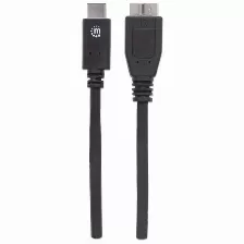 Cable Usb Manhattan Cable Para Dispositivos Usb-c De Súpervelocidad+ Usb C A Micro-usb B, 10000 Mbit/s, Negro