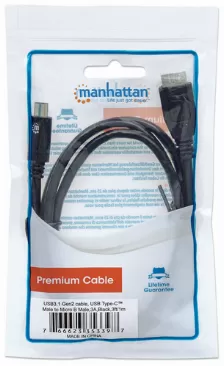 Cable Usb Manhattan Cable Para Dispositivos Usb-c De Súpervelocidad+ Usb C A Micro-usb B, 10000 Mbit/s, Negro