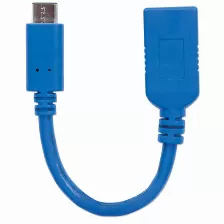 Cable Usb Manhattan Usb Tipo-c A Usb Hembra, 15 Centimetros, Azul, Otg (353540)