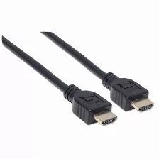 Cable Hdmi Manhattan Canal Ethernet, 1 M, 18 Gbit/s, 1080p, 2160p, Negro