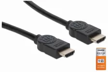 Cable Manhattan Hdmi Alta Velocidad Con Canal Ethernet Premium 1m Color Negro