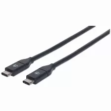 Cable Usb Manhattan Cable Para Dispositivos Usb-c De Súpervelocidad+ Usb C A Usb C, 10000 Mbit/s, Negro