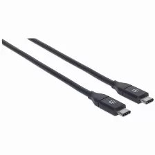 Cable Usb Manhattan Cable Para Dispositivos Usb-c De Súpervelocidad+ Usb C A Usb C, 10000 Mbit/s, Negro