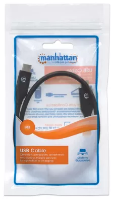 Cable Usb Manhattan Cable Para Dispositivos Usb-c De Súpervelocidad+ Usb C A Usb C, 10000 Mbit/s, Negro