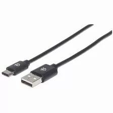 Cable Manhattan 354929 Usb A Macho - Usb C Macho, 2 Metros, Negro