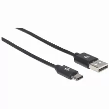 Cable Manhattan 354929 Usb A Macho - Usb C Macho, 2 Metros, Negro