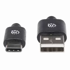Cable Manhattan 354929 Usb A Macho - Usb C Macho, 2 Metros, Negro
