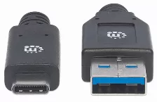 Cable Manhattan, Usb A 3.1 Macho - Usb C 3.1 Macho, 3 Metros,(354981) Negro