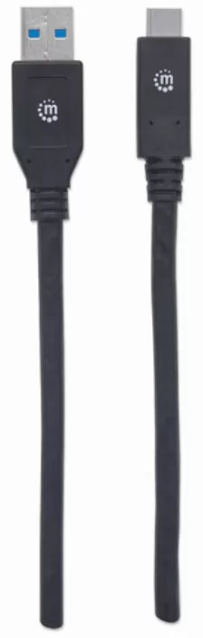 Cable Manhattan, Usb A 3.1 Macho - Usb C 3.1 Macho, 3 Metros,(354981) Negro