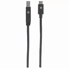 Cable Usb Manhattan Cable Para Dispositivos Usb-c De Súpervelocidad Usb C A Usb B, 5000 Mbit/s, Negro