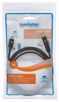 Cable Usb Manhattan Cable Para Dispositivos Usb-c De Súpervelocidad Usb C A Usb B, 5000 Mbit/s, Negro