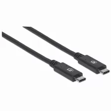 Cable Usb Manhattan, Usb-c A Usb-c, 10 Gbit/s, 100w, 1 Metro, Negro