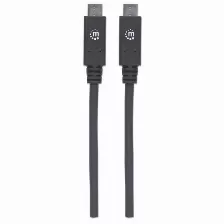 Cable Usb Manhattan, Usb-c A Usb-c, 10 Gbit/s, 100w, 1 Metro, Negro