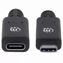 Extensor Manhattan 0.5 M, Usb C A Usb C, 10000 Mbit/s, Negro