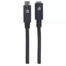 Extensor Manhattan 0.5 M, Usb C A Usb C, 10000 Mbit/s, Negro
