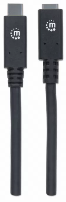 Extensor Manhattan 0.5 M, Usb C A Usb C, 10000 Mbit/s, Negro