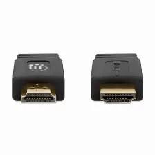 Cable Hdmi Manhattan Canal Ethernet, 1 M, Negro