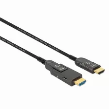 Cable Hdmi Fibra Optica /manhattan/355698/m-m 4k@60hz 50.0m Conector Hdmi Desmontable
