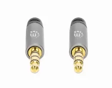 Cable De Audio Manhattan Cable Auxiliar De Audio Estéreo 3,5mm A 3,5mm, 2 M, Negro, Plata
