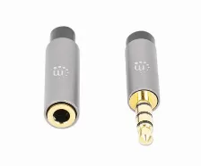 Cable De Audio Manhattan Extensión De Cable Auxiliar De Audio Estéreo 3,5mm A 3,5mm, 3 M, Negro, Plata