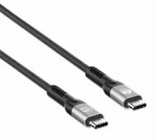 Cable Manhattan Usb Tipo C Thunderbolt 4, Transferencia De Datos 40000 Mbit/s, 1 Metro, Color Negro