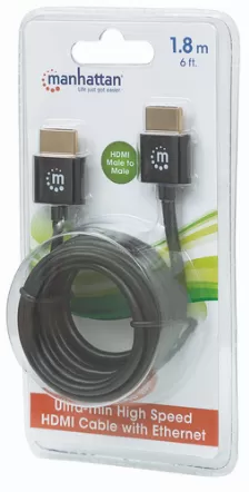Cable Hdmi Manhattan Canal Ethernet, 1.8 M, 18 Gbit/s, Negro