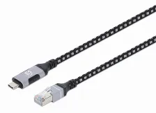 Adaptador Manhattan 394826 Rj-45 A Usb-c, Negro, Plata