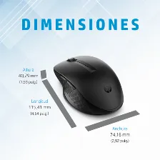 Mouse Optico Hp 435, Inalambrico, 4000dpi, Rf Inalambrico/bluetooth, Negro