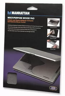 Mouse Pad 3 En 1 Manhattan 422871 Protector Pantalla, Limpiador Pantalla, Tapete, Gris