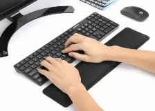 Reposamunecas Para Teclado Manhattan, Espuma De Memoria, 100 Mm, 445 Mm, 185 G, Negro