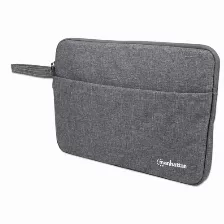 Funda Manhattan, Funda Para Notebook De Hasta 14.5 Pulgadas, Poliester, Color Gris, Resistente Al Agua