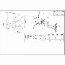 Soporte Manhattan Para Tv Plana De 13pulg Hasta 42, Doble Articulacion, Hasta 20kg, Color Negro