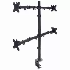 Soporte Manhattan Para 4 Monitores 13 Pulg - 32 Pulg, Hasta 32kg,(461566) Negro