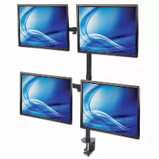 Soporte Manhattan Para 4 Monitores 13 Pulg - 32 Pulg, Hasta 32kg,(461566) Negro